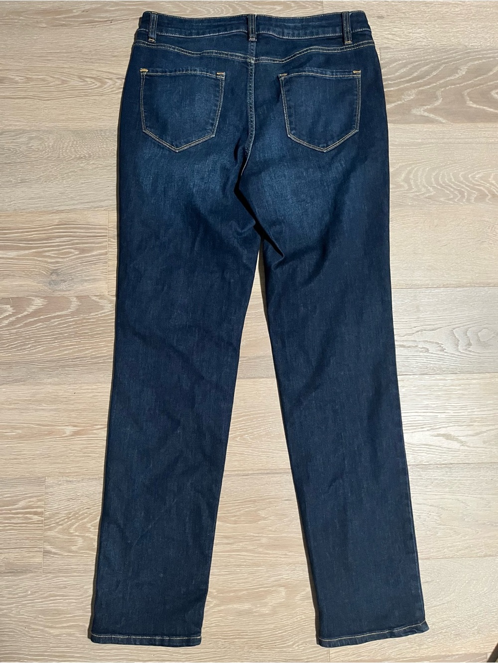 Liz Claiborne Girlfriend Straight Leg Jeans Dark Wash Size 8 Tall Mid Rise - Picture 7 of 7